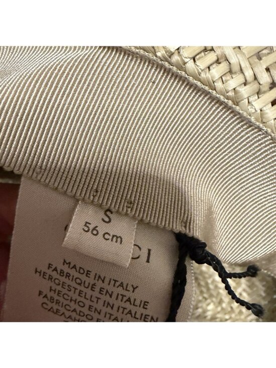 NWT GUCCI Hat Straw Fedora Sz S 100% Authentic main image 9